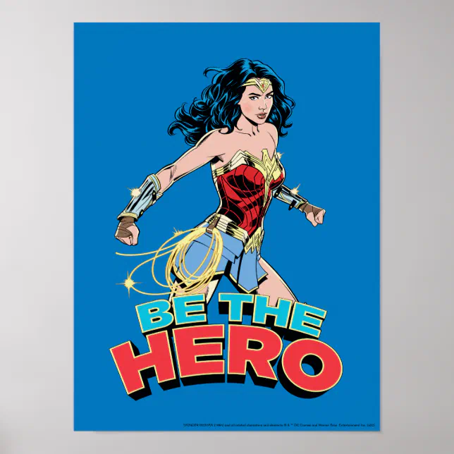 WW84 | Be The Hero Wonder Woman Retro Comic Art Poster | Zazzle