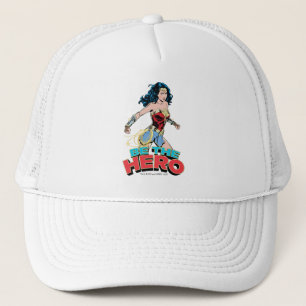 WW84 Be The Hero Wonder Woman Retro Comic Art Trucker Hat