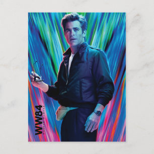 WW84 Blue-Green Steve Trevor Kaleidoscope Invitation Postcard