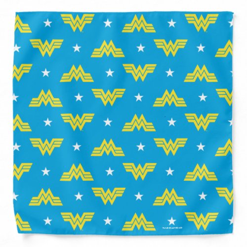 WW84  Blue Wonder Woman Logo And Stars Pattern Bandana