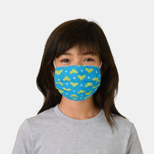 WW84  Blue Wonder Woman Logo And Stars Pattern Kids Cloth Face Mask