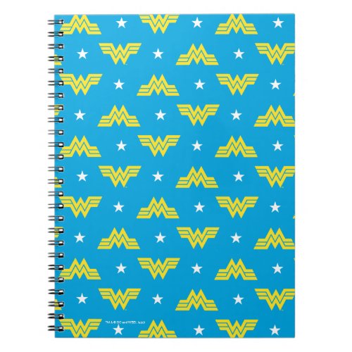 WW84  Blue Wonder Woman Logo And Stars Pattern Notebook