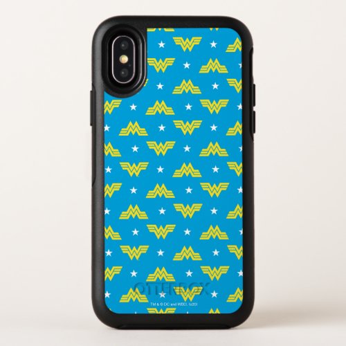 WW84  Blue Wonder Woman Logo And Stars Pattern OtterBox Symmetry iPhone XS Case