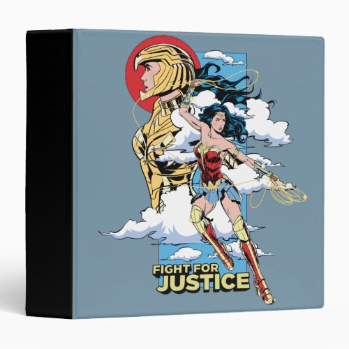 WW84  Fight For Justice Wonder Woman Retro Comic 3 Ring Binder