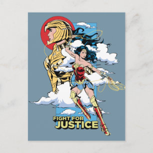 WW84 Fight For Justice Wonder Woman Retro Comic Invitation Postcard