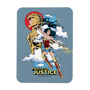 WW84 Fight For Justice Wonder Woman Retro Comic Magnet