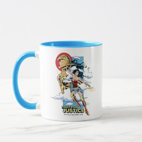 WW84  Fight For Justice Wonder Woman Retro Comic Mug