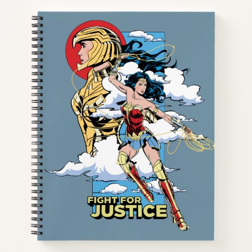 WW84  Fight For Justice Wonder Woman Retro Comic Notebook