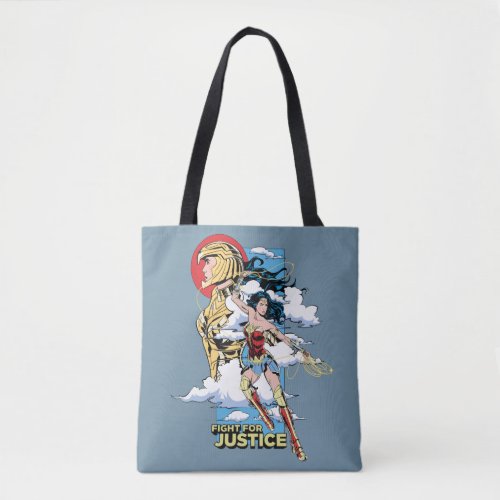 WW84  Fight For Justice Wonder Woman Retro Comic Tote Bag