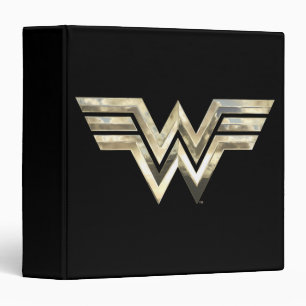 WW84 Golden Wonder Woman Logo 3 Ring Binder