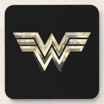 WW84 | Golden Wonder Woman Logo Beverage Coaster