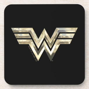 WW84 Golden Wonder Woman Logo Beverage Coaster