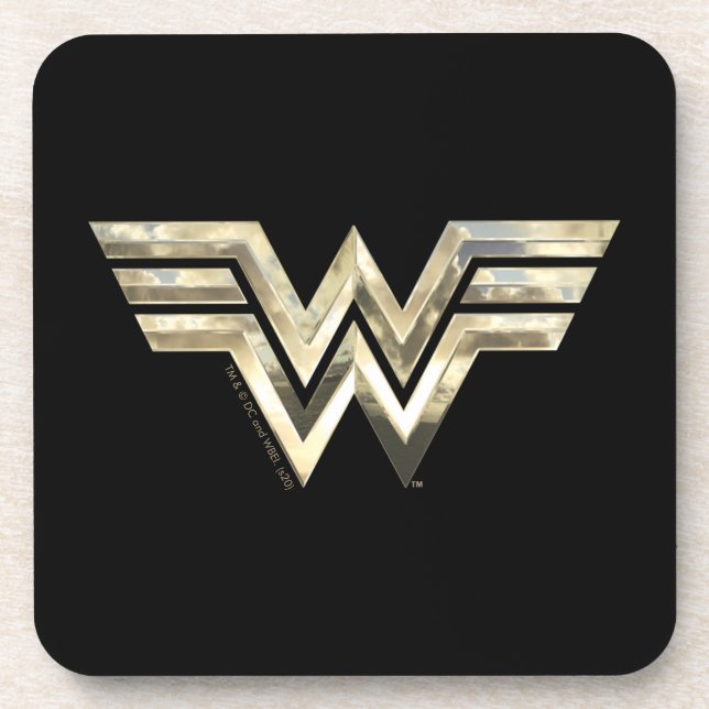 WW84 | Golden Wonder Woman Logo Beverage Coaster (Front)