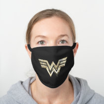 WW84 | Golden Wonder Woman Logo Black Cotton Face Mask