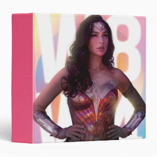 WW84 Lo Fi Pastel Rainbow Wonder Woman Photo 3 Ring Binder