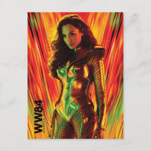 WW84 Red-Orange Wonder Woman Kaleidoscope Invitation Postcard