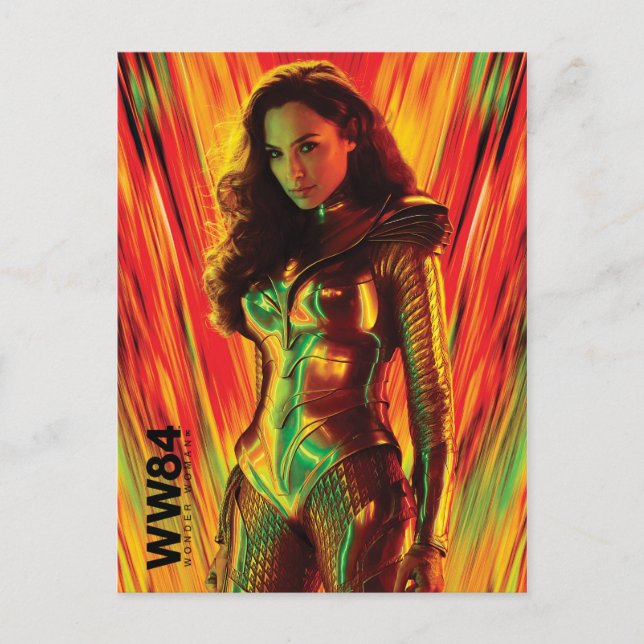 WW84 | Red-Orange Wonder Woman Kaleidoscope Invitation Postcard (Front)