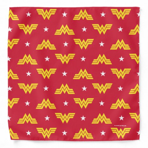 WW84  Red Wonder Woman Logo And Stars Pattern Bandana