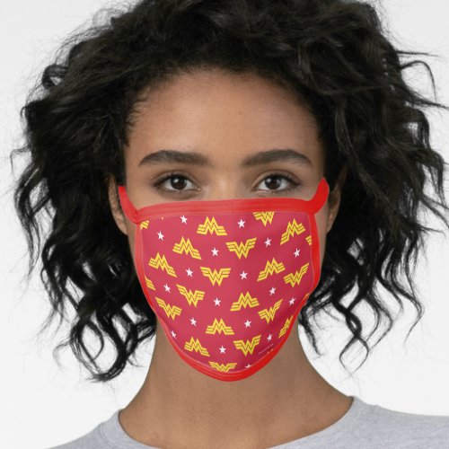 WW84  Red Wonder Woman Logo And Stars Pattern Face Mask