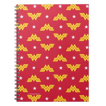 Ww84 | Red Wonder Woman Logo And Stars Pattern Notebook by wonderwoman at Zazzle