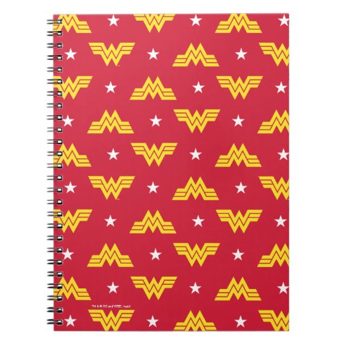 WW84  Red Wonder Woman Logo And Stars Pattern Notebook