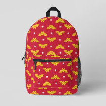 WW84 | Red Wonder Woman Logo And Stars Pattern Printed Backpack