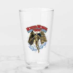 WW84 Retro Comic Gold Armor Wonder Woman Glass