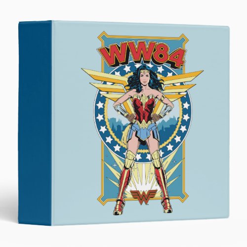 WW84  Retro Comic Wonder Woman Character Badge 3 Ring Binder