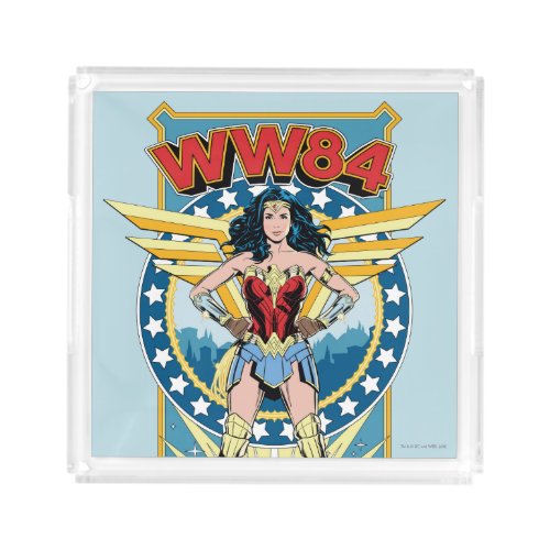WW84  Retro Comic Wonder Woman Character Badge Acrylic Tray
