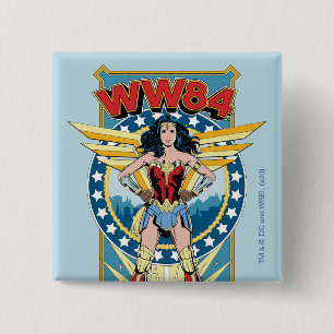 WW84 Retro Comic Wonder Woman Character Badge Button