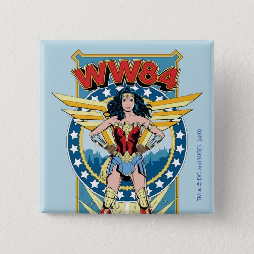 WW84  Retro Comic Wonder Woman Character Badge Button