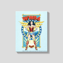 WW84 | Retro Comic Wonder Woman Character Badge Canvas Print