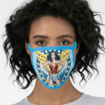 WW84 | Retro Comic Wonder Woman Character Badge Face Mask