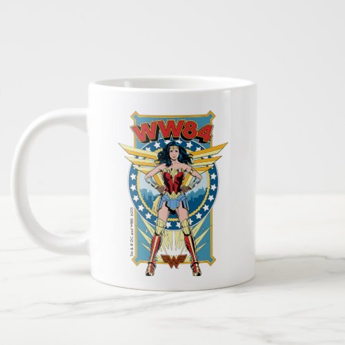 WW84  Retro Comic Wonder Woman Character Badge Giant Coffee Mug