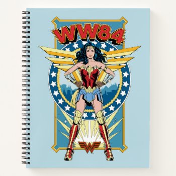 Ww84 | Retro Comic Wonder Woman Character Badge Notebook by wonderwoman at Zazzle