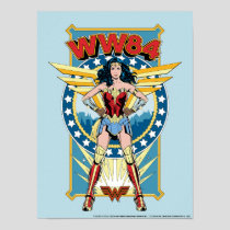 WW84 | Retro Comic Wonder Woman Character Badge Poster
