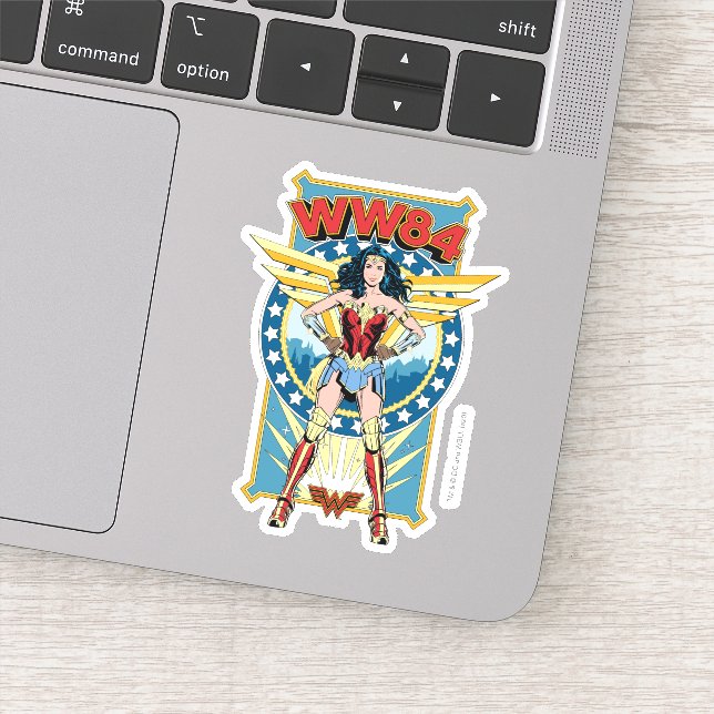 WW84 | Retro Comic Wonder Woman Character Badge Sticker (Detail)