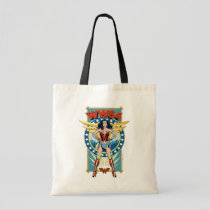 WW84 | Retro Comic Wonder Woman Character Badge Tote Bag