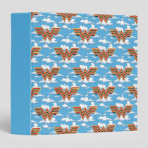 WW84 | Retro Comic Wonder Woman Logo Cloud Pattern 3 Ring Binder
