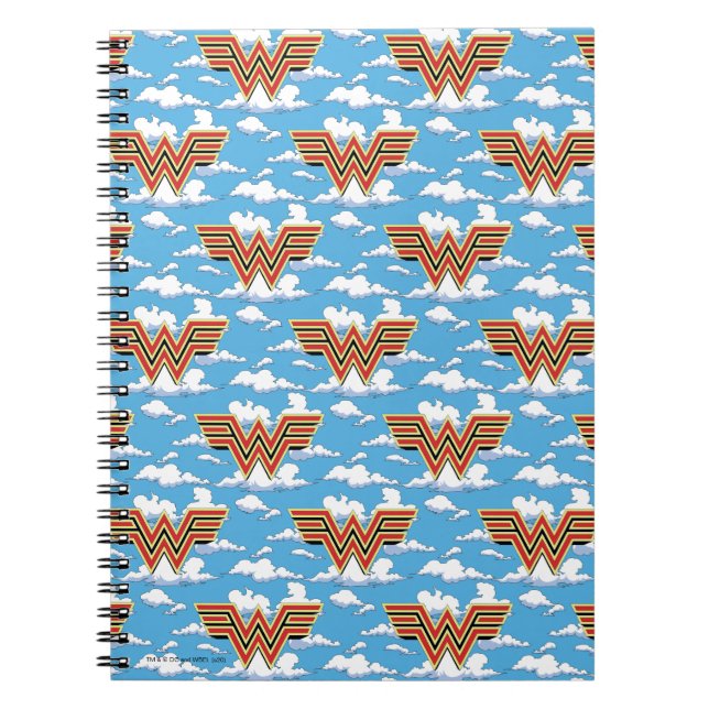 WW84 | Retro Comic Wonder Woman Logo Cloud Pattern Notebook (Front)