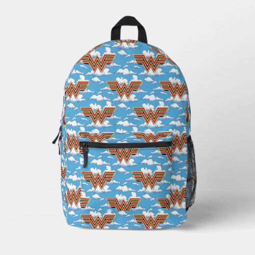 WW84 | Retro Comic Wonder Woman Logo Cloud Pattern Printed Backpack