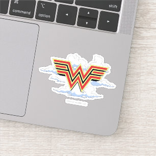 WW84 Retro Comic Wonder Woman Logo Cloud Pattern Sticker