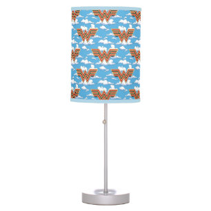 WW84 Retro Comic Wonder Woman Logo Cloud Pattern Table Lamp