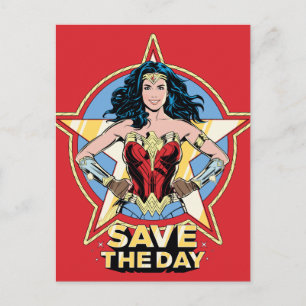 WW84 Save The Day Wonder Woman Retro Comic Art Invitation Postcard