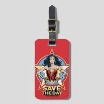 WW84 | Save The Day Wonder Woman Retro Comic Art Luggage Tag
