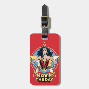 WW84 Save The Day Wonder Woman Retro Comic Art Luggage Tag