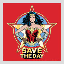 WW84 | Save The Day Wonder Woman Retro Comic Art Poster