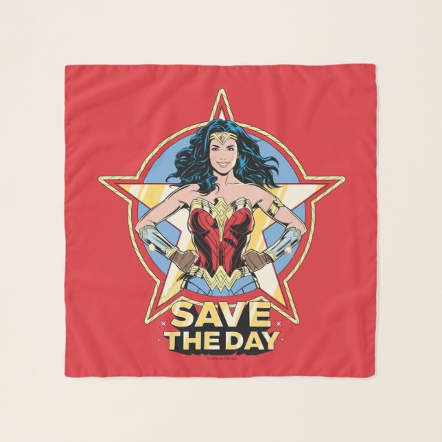 WW84 | Save The Day Wonder Woman Retro Comic Art Scarf (Front)