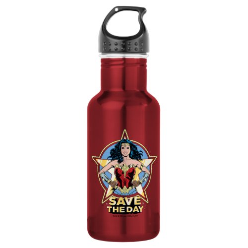 WW84  Save The Day Wonder Woman Retro Comic Art Stainless Steel Water Bottle