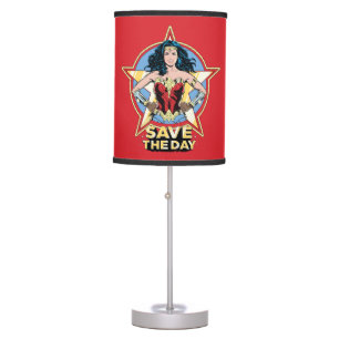 WW84 Save The Day Wonder Woman Retro Comic Art Table Lamp